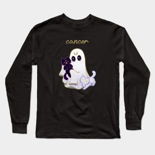 Cancer Black & White Cats Ghost Long Sleeve T-Shirt